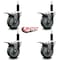 Service Caster 4'' Gray Poly Swivel 1'' Expanding Stem Caster Set Total Lock Brake, 4PK SCC-EXTTL20S414-PPUB-1-4 - alternate 3